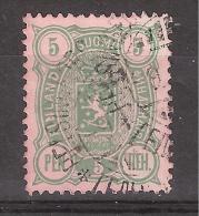 Finlande / Finland,1889, Yvert N° 29 , 5 P Vert Sur ROSE , A VOIR , TB , RARE - Variétés Et Curiosités