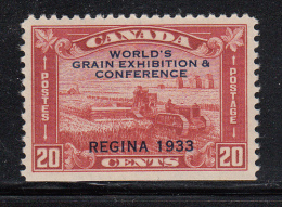 Canada MNH Scott #203 20c Harvesting Wheat With World´s Grain Exhibition And Conference Regina 1933 Overprint - Neufs