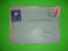 Yugoslavia FNRJ,letter,vintage Cover,additional TBC Tuberculosis Stamp,15 Dinar Franco - Lettres & Documents