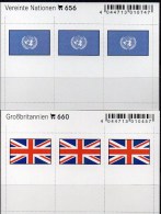 In Farbe 2x3 Flaggen-Sticker Großbritannien+UNO 7€ Kennzeichnung Alben Buch Sammlung LINDNER 660+656 Flag Of Britain ONU - Musik