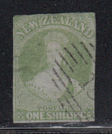 New Zealand Used Scott #6 1sh Victoria, Green On Blue Paper - Used Stamps