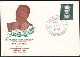 Yugoslavia 1962, Illustrated Cover "3rd Philatelic Exibition In Sla.Brod" W./ Special Postmark "Sla.Brod", Ref.bbzg - Briefe U. Dokumente
