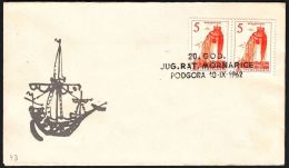 Yugoslavia 1962,  Illustrated Cover " 20 Years Of Navy" W./ Special Postmark "Podgora", Ref.bbzg - Covers & Documents