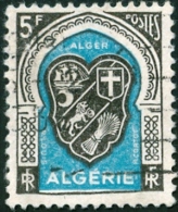 ALGERIA, COLONIA FRANCESE, FRENCH COLONY, STEMMI, COAT OF ARMS, 1948, FRANCOBOLLO USATO, Scott 221 - Usados