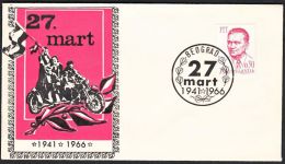 Yugoslavia 1966, Illustrated Cover "27 March Overthrow Royal Family" W./ Special Postmark "Belgrade", Ref.bbzg - Covers & Documents