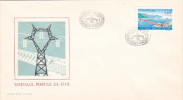 WATER ENERGY, IRON GATES HYDRO POWER PLANT, COVER FDC, 1970, ROMANIA - Agua