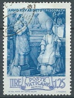 1943 VATICANO USATO EPISCOPATO PIO XII 1,25 LIRE - EDV11 - Gebraucht