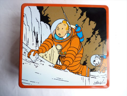 BOITE DELACRE EN METAL Fer Blanc TINTIN LUNE - L'ESCALADE - Dishes