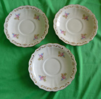 Vintage Scandinavian Pottery Sweden Lidkoping ALP 382 3 Pcs. Of Saucer Dessert Plate 1938 Gold Trim - Autres & Non Classés