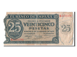Billet, Espagne, 25 Pesetas, 1936, 1936-11-21, B - 25 Peseten