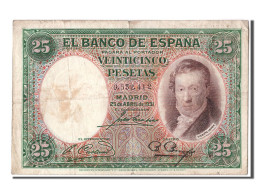 Billet, Espagne, 25 Pesetas, 1931, 1931-04-25, TB - 25 Peseten