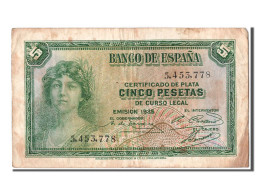 Billet, Espagne, 5 Pesetas, 1935, TB+ - 5 Pesetas