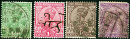 INDIA, COLONIA BRITANNICA, BRITISH COLONY, GIORGIO V, GEORGE V, 1911-1923,I USATI, Scott 81-84 - 1911-35 King George V