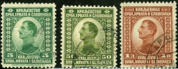 YUGOSLAVIA, RE ALESSANDRO, KING ALEXANDER, 1921, FRANCOBOLLI USATI, Scott 2,7,10 - Usati