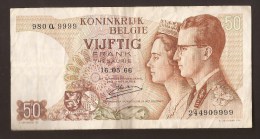 België 50 Frank 14-5- 1966 -NO: 980 Q 9999 - 50 Francs