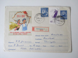 Ganzsachenumschlag 1962 MiF. R-Brief. Timisoara 1 - Arnstadt Thüringen. Bildumschlag - Cartas & Documentos