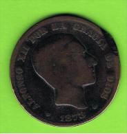 27  ESPAÑA   -  ALFONSO XII  10 Centimos 1878 Patina - First Minting