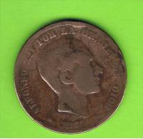 63  ESPAÑA   -  ALFONSO XII  10 Centimos 1879 Patina - First Minting