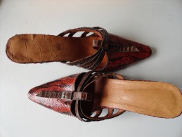 VINTAGE : PAIRE DE CHAUSSURES REPTILE TAILLE 37 - Schoenen