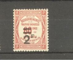 FRANCE STAMP TIMBRE TAXE N° 54 \" 2F SUR 60c ROUGE \" NEUF Xx TTB - Other & Unclassified