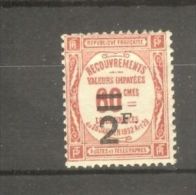 FRANCE STAMP TIMBRE TAXE N° 54 \" 2F SUR 60c ROUGE \" NEUF Xx TTB - Autres & Non Classés