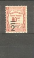 FRANCE STAMP TIMBRE TAXE N° 54 \" 2F SUR 60c ROUGE \" NEUF Xx TB - Other & Unclassified