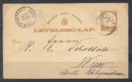 Hungary Postal Stationery Posted 1877 Miskolz To Wien - Lettres & Documents