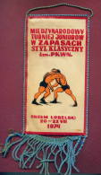 W48  / SPORT - Championship 1974  CHELM LUBELSKI Wrestling Lutte Ringen - 10.3  X 19.7 Cm. Wimpel Fanion Flag Poland - Sonstige & Ohne Zuordnung