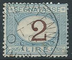 1870-74 REGNO USATO SEGNATASSE 2 LIRE - ED432 - Portomarken