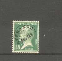 FRANCE STAMP TIMBRE PREOBLITERE N° 65 \" PASTEUR 15c VERT \" NEUF Xx TB - Other & Unclassified