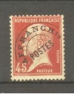 FRANCE STAMP TIMBRE PREOBLITERE N° 67 \" PASTEUR 45c ROUGE \" NEUF Xx TTB - Sonstige & Ohne Zuordnung