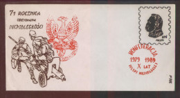 POLAND 1989 SOLIDARNOSC SOLIDARITY 71ST ANNIV POLISH INDEPENDENCE COVER - Vignettes Solidarnosc