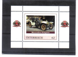 GUT627 PM ÖSTERREICH PERSONALISIERTE MARKE  MERCEDES SIMPLEX  ** Postfrisch - Personnalized Stamps