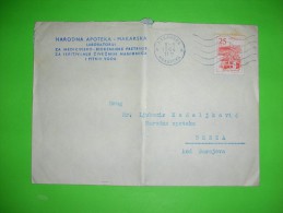 Yugoslavia SFRJ,letter,stamp,pharmacy And Laboratory Makarska Cover,food And Water Medical Control - Covers & Documents