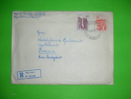 Yugoslavia SFRJ,registered Letter,Novi Sad Postal Label,telegraph And Telephone Seal,upgraded Stamp Cover - Lettres & Documents