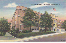 South Carolina Spartanburg Frank Evans High School 1961 Curteich - Spartanburg