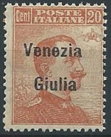 1918-19 VENEZIA GIULIA EFFIGIE 20 CENT MNH ** - ED522-4 - Vénétie Julienne