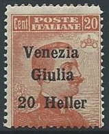 1919 VENEZIA GIULIA EFFIGIE 20 H MNH ** - ED530 - Vénétie Julienne