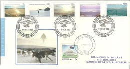 Expedition Antarctique à L'île Heard.18 Oct. 1987, Lettre Adressée à Darwin, Avec Timbre à Date Arrivée Recto Enveloppe - Lettres & Documents