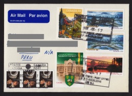 CANADA COVER WITH NATIONAL PARKS & UNIVERSITY STAMPS YEAR 2007 AND 2011 SENT TO PERU - Briefe U. Dokumente