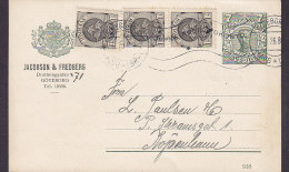 Sweden Uprated Postal Stationery Ganzsache Private Print JACOBSON & FREDBERG, GÖTEBORG 1926 To Denmark (2 Scans) - Ganzsachen