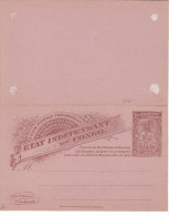 Congo Belge - Entier Postal De 1909 - Avec Carte Réponse - Interi Postali