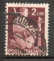 ITALIE 2l Brun Lilas 1945-48 N°490 - Afgestempeld