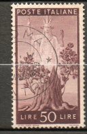 ITALIE  50l Brun Lilas  1945-48 N°502 - Afgestempeld