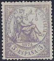 ESPAÑA 1874 - Edifil #144 Sin Goma (*) - Ungebraucht