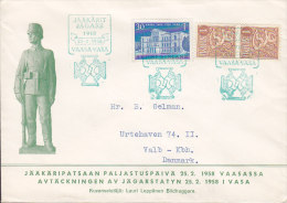 Finland Sonderstempel JÄÄKÄRIT JÄGARE 1958 Cover Brief Avtäckningen Av Jägarstatyn I Vasa - Covers & Documents