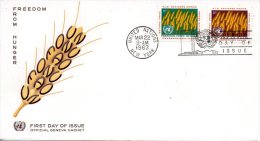 ONU New-York. N°112-3 De 1963 Sur Enveloppe 1er Jour (FDC). Campagne Mondiale Contre La Faim. - Against Starve