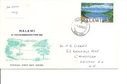 Eau -Lacs -Lac Malawi ( Lettre En Premier Jour Du Malawi Vers La Grande-Bretagne à Voir) - Wasser