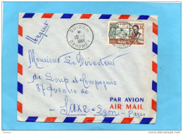 MARCOPHILIE-lettre AVION-DAHOMEY-Cad OUIDAH -1956 Stamps A O F Dest-Françe - Cartas & Documentos