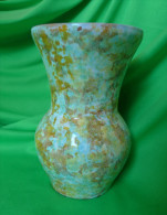 Vintage Scandinavian Pottery Sweden Ceramic Pottery VASE Craquelure Signed GZ - Autres & Non Classés